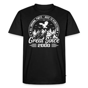 Millésime 2000 Cadeau D'anniversaire Vintage 2000 - T-shirt Premium bio Homme - noir - Devant - Nico (187cm)
