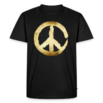 Signe de la paix - or - T-shirt Premium bio Homme - noir - Devant - Nico (187cm)