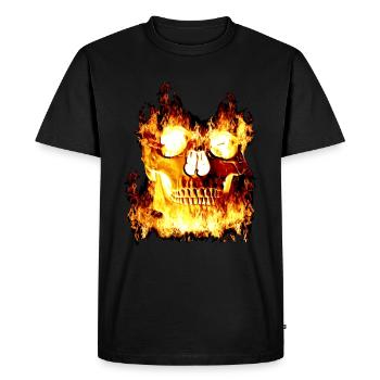 Crâne brûlant - T-shirt Premium bio Homme - noir - Devant - Nico (187cm)