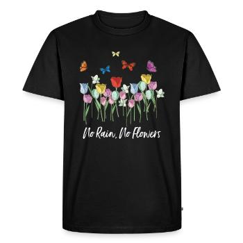 No Rain No Flowers Abstract Artistic Art Gift Idea - Men's Premium Organic T-Shirt - black - Front - Nico (187cm)