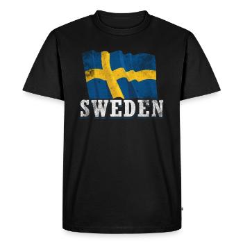 Drapeau de la Suède - T-shirt Premium bio Homme - noir - Devant - Nico (187cm)