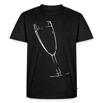 Abstract glass / line / white / pattern - Men's Premium Organic T-Shirt - black - Front - Nico (187cm)