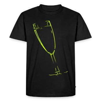 Verre abstrait / ligne / vert / motif - T-shirt Premium bio Homme - noir - Devant - Nico (187cm)