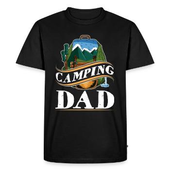 Camping Dad Mountains Hiking Mountaineering Camper - Men's Premium Organic T-Shirt - black - Front - Nico (187cm)