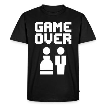 Game Over Enterrement de vie de garçon Humour de joueur - T-shirt Premium bio Homme - noir - Devant - Nico (187cm)