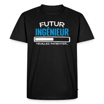 Futur Ingénieur Idée Cadeau Futur Ingénieur - T-shirt Premium bio Homme - noir - Devant - Nico (187cm)