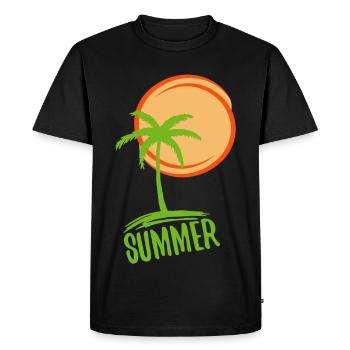 Holidays and summer in paradise - Men's Premium Organic T-Shirt - black - Front - Nico (187cm)