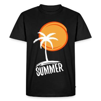 Holidays and summer in paradise (white) - Men's Premium Organic T-Shirt - black - Front - Nico (187cm)