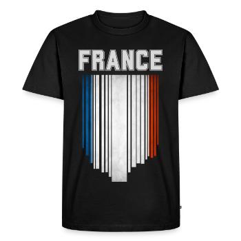 Drapeau de la France, fierté française - T-shirt Premium bio Homme - noir - Devant - Nico (187cm)