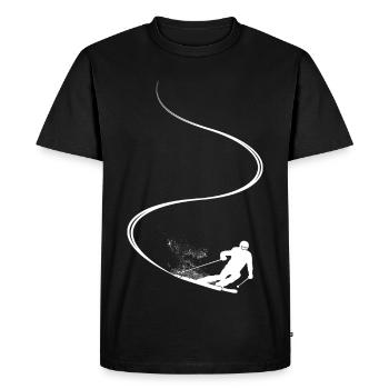 Piste de ski, Après-ski, Sports d’hiver, Vacances au ski - T-shirt Premium bio Homme - noir - Devant - Nico (187cm)