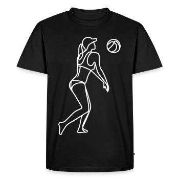 Dessin d’un joueur de beach-volley - T-shirt Premium bio Homme - noir - Devant - Nico (187cm)