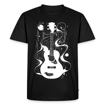 Dessin de ukulélé - T-shirt Premium bio Homme - noir - Devant - Nico (187cm)