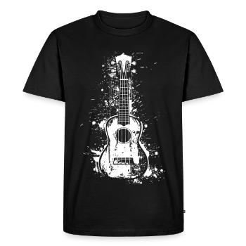 Ukulele Graffiti - Men's Premium Organic T-Shirt - black - Front - Nico (187cm)