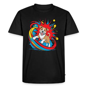 Chien qui rit - T-shirt Premium bio Homme - noir - Devant - Nico (187cm)