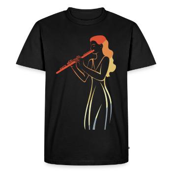 Croquis de joueur de flûte vintage - T-shirt Premium bio Homme - noir - Devant - Nico (187cm)