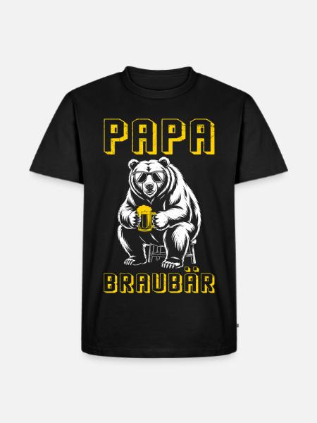 Dad-to-be PAPA BRAUBÄR Funny - Men's Premium Organic T-Shirt - black