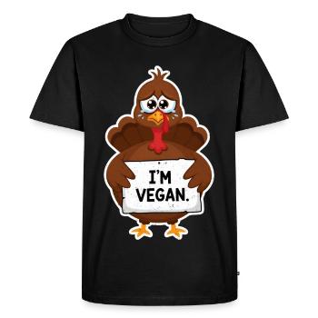 Vegan Turkey Thanksgiving - Men's Premium Organic T-Shirt - black - Front - Nico (187cm)
