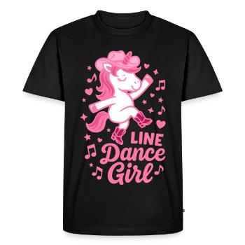 Danse en ligne Licorne Girl - Cadeau Dansant - T-shirt Premium bio Homme - noir - Devant - Nico (187cm)