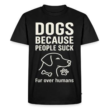 Les chiens parce que les gens sont de la merde - T-shirt Premium bio Homme - noir - Devant - Nico (187cm)