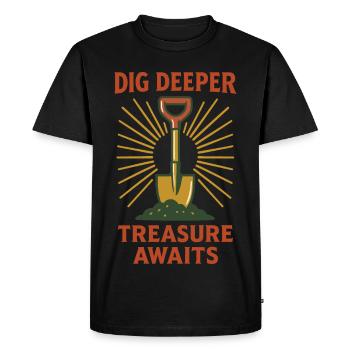 Creusez plus profondément Un trésor attend la détection de métaux - T-shirt Premium bio Homme - noir - Devant - Nico (187cm)