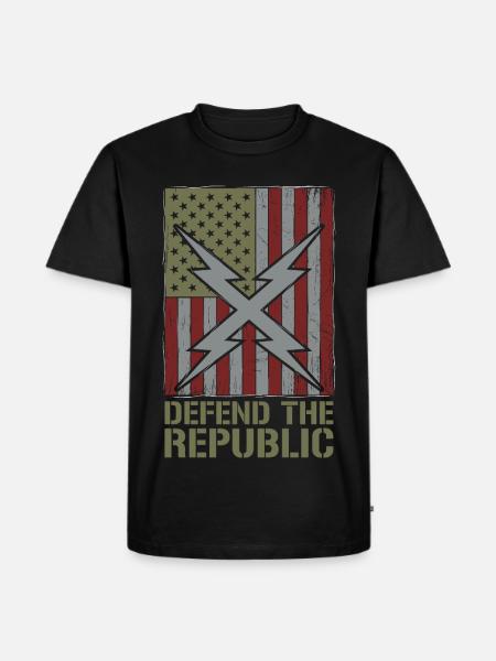 Defend The Republic USA Flag - Men's Premium Organic T-Shirt - black