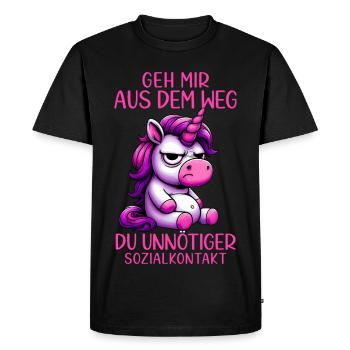 Écarte-toi de mon chemin, contact social inutile - T-shirt Premium bio Homme - noir - Devant - Nico (187cm)