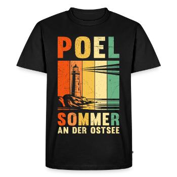 ÉTÉ POEL À LA MER BALTIQUE Rétro Drôle - T-shirt Premium bio Homme - noir - Devant - Nico (187cm)