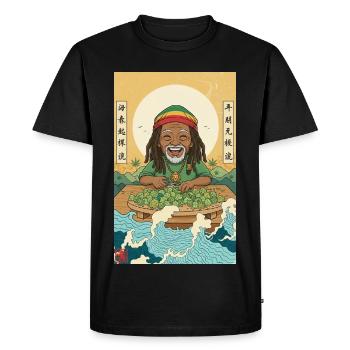 Kawaii Weed Smoker - Men's Premium Organic T-Shirt - black - Front - Nico (187cm)