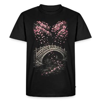 Cherry Blossom Sakura Cherry Blossom - Men's Premium Organic T-Shirt - black - Front - Nico (187cm)