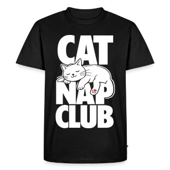 Club de sieste de chat mignonne design - T-shirt Premium bio Homme - noir - Devant - Nico (187cm)