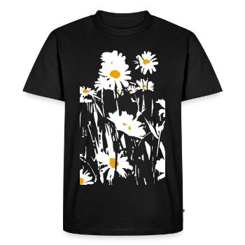 DAISIES - Men's Premium Organic T-Shirt - black - Front - Nico (187cm)