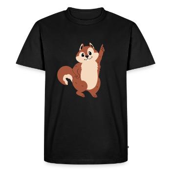 Funny squirrel logs - Men's Premium Organic T-Shirt - black - Front - Nico (187cm)