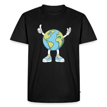 Earth Planet Erathday Earth Day Jour de la Terre - T-shirt Premium bio Homme - noir - Devant - Nico (187cm)