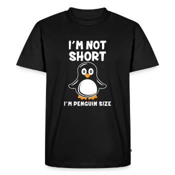 Je ne suis pas petit, je suis la taille d'un pingouin - T-shirt Premium bio Homme - noir - Devant - Nico (187cm)