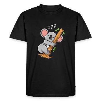 Koala sleeping koala bear australia - Men's Premium Organic T-Shirt - black - Front - Nico (187cm)