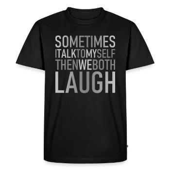 Laugh Graphic - Men's Premium Organic T-Shirt - black - Front - Nico (187cm)
