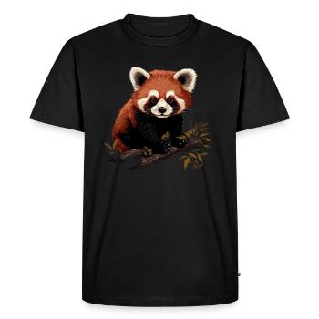 Chat Panda Rouge Ours Panda Rouge Bébé - T-shirt Premium bio Homme - noir - Devant - Nico (187cm)
