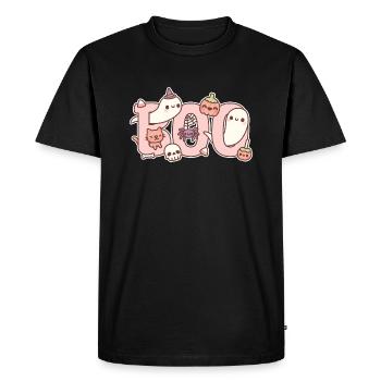 Boo Cute Ghosts Spider Pumpkin And Cat Halloween - Men's Premium Organic T-Shirt - black - Front - Nico (187cm)