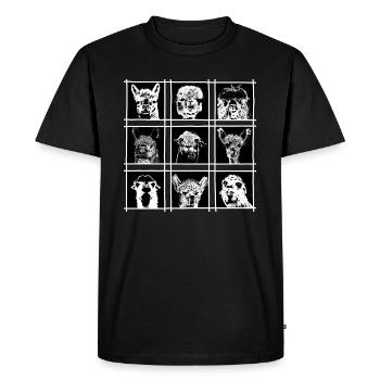 Lama Alpaca Alpaka Tiere Geschenk Idee - Männer Premium Bio T-Shirt - Schwarz - Vorne - Nico (187cm)
