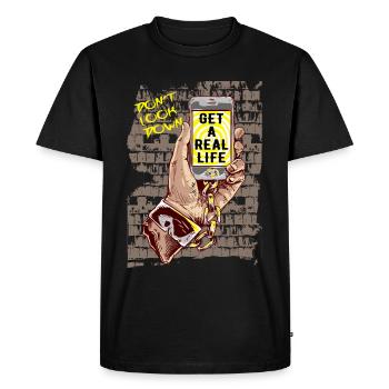 Smartphone mobile phone - Men's Premium Organic T-Shirt - black - Front - Nico (187cm)