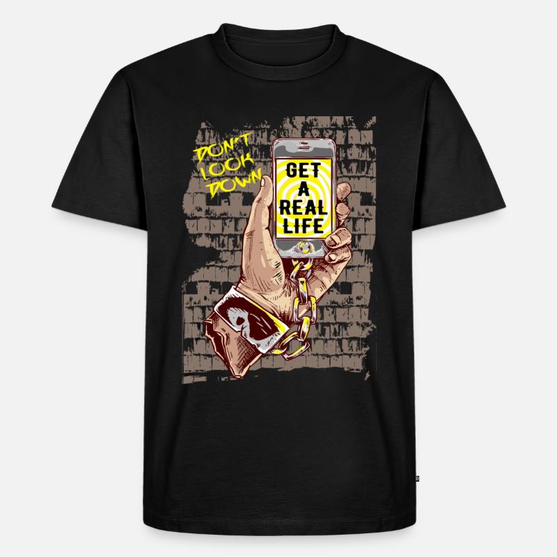 Smartphone Handy - Männer Premium Bio T-Shirt - Schwarz