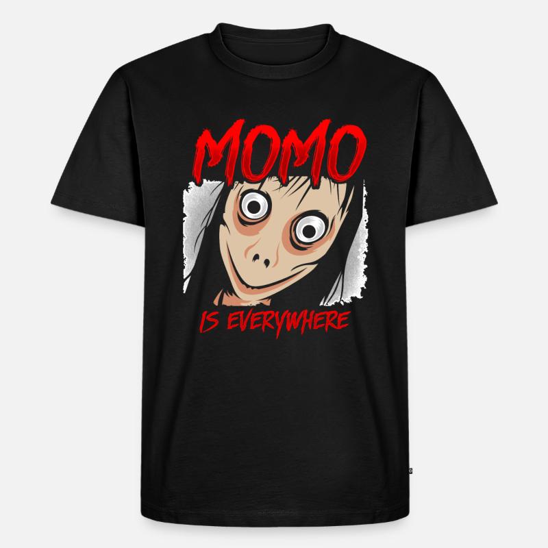 Momo Horror - Männer Premium Bio T-Shirt - Schwarz