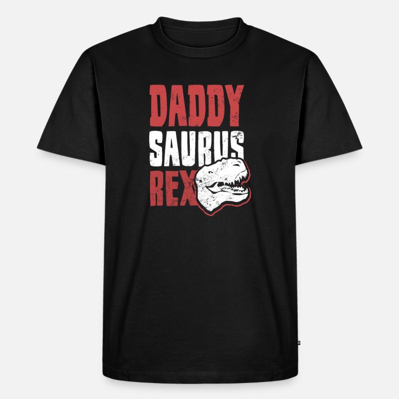 Pappasaurus Rez Daddy Geschenk - Männer Premium Bio T-Shirt - Schwarz