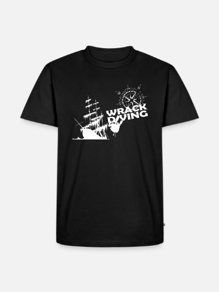 Taucher Segelboot Wrack Windrose - Männer Premium Bio T-Shirt - Schwarz