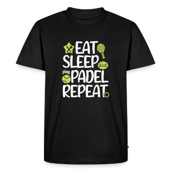 Eat Sleep Padel Padel Player Padeltennis funny - Men's Premium Organic T-Shirt - black - Front - Nico (187cm)