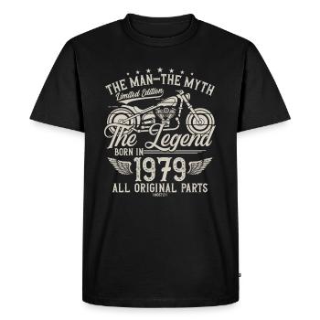 1979 Vintage homme mythe légende moto - T-shirt Premium bio Homme - noir - Devant - Nico (187cm)