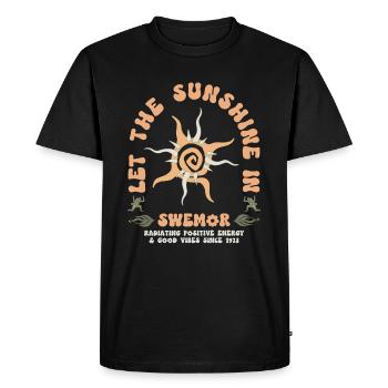 Énergie positive rayonnante SweMor - T-shirt Premium bio Homme - noir - Devant - Nico (187cm)