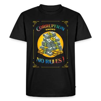 La corruption ne connaît pas de règles - T-shirt Premium bio Homme - noir - Devant - Nico (187cm)