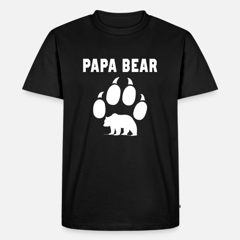 Papa Bär - Männer Premium Bio T-Shirt - Schwarz