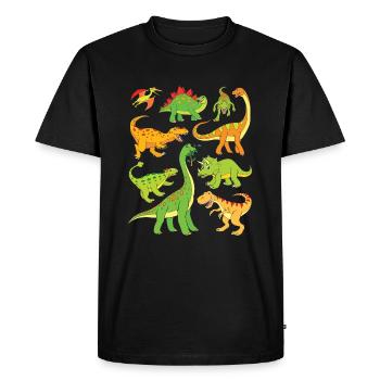 Dinosaur - Men's Premium Organic T-Shirt - black - Front - Nico (187cm)